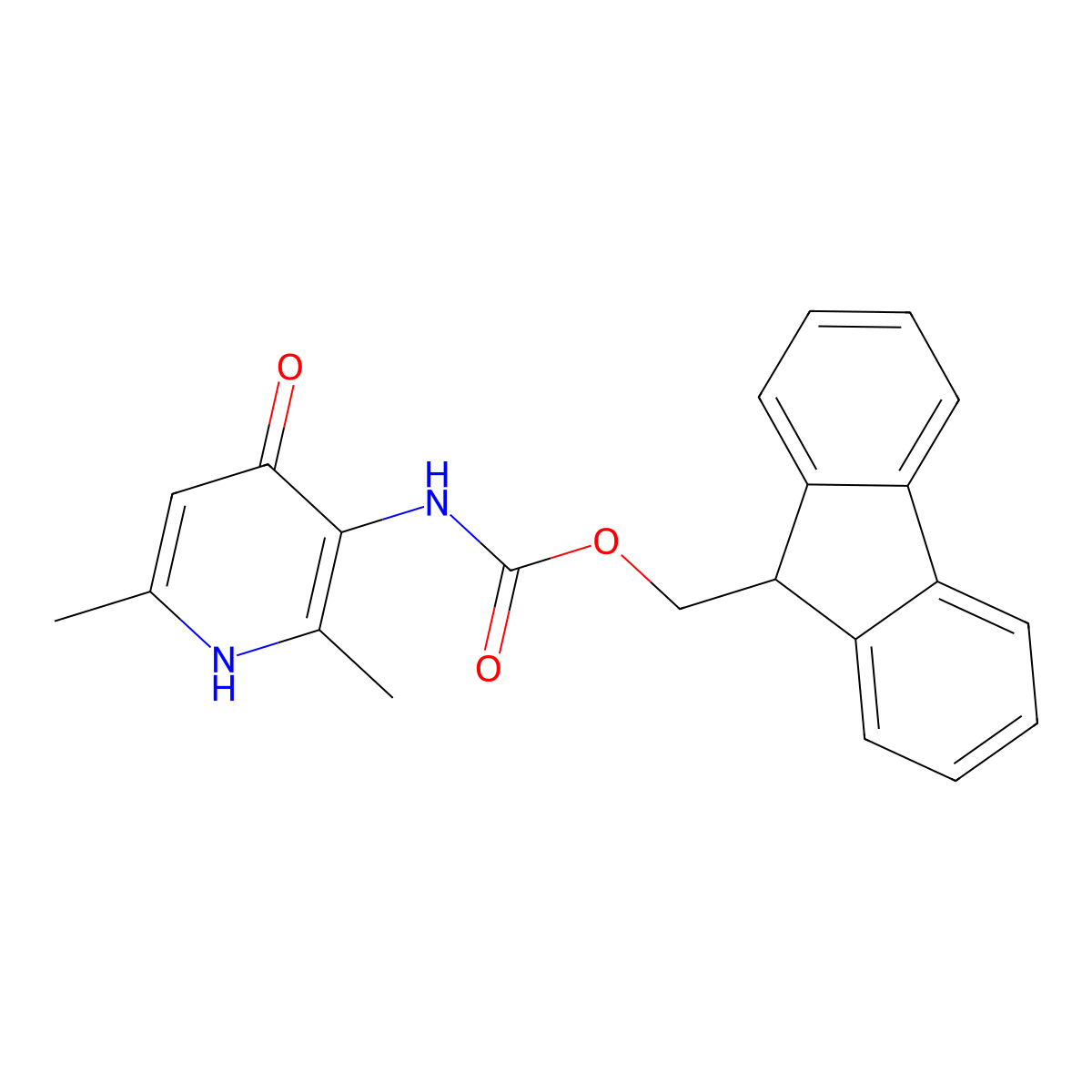 (9H-fluoren-9-yl)methyl N-(4-hydroxy-2,6-dimethylpyridin-3-yl)carbamate molecular structure, CAS 2764001-47-8