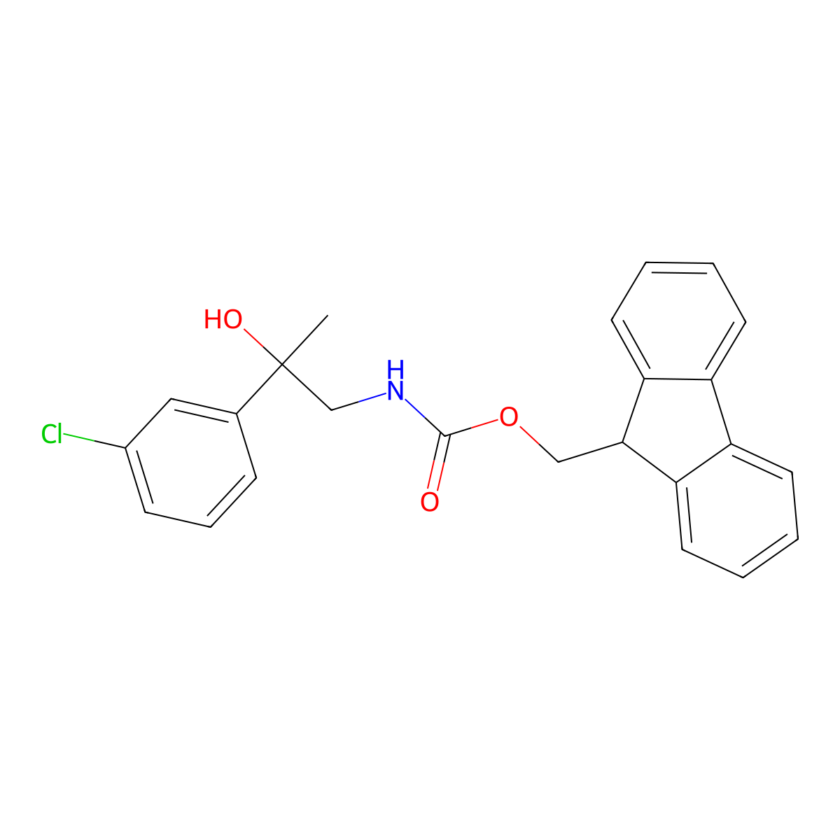 (9H-fluoren-9-yl)methyl N-[2-(3-chlorophenyl)-2-hydroxypropyl]carbamate molecular structure, CAS 2764001-52-5