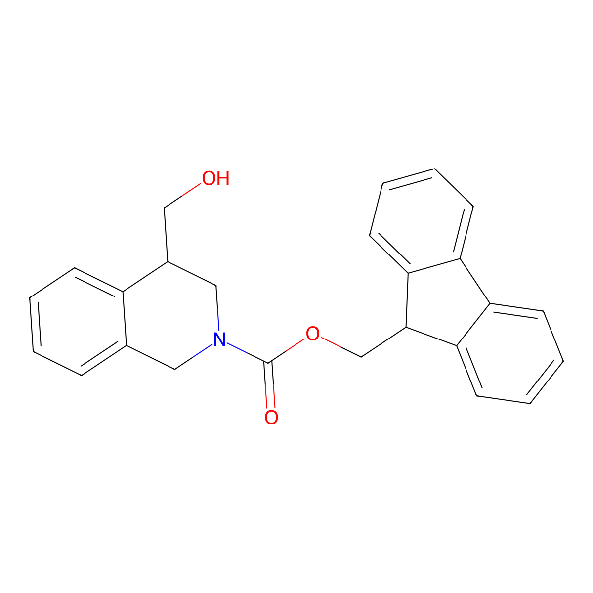 (9H-fluoren-9-yl)methyl 4-(hydroxymethyl)-1,2,3,4-tetrahydroisoquinoline-2-carboxylate molecular structure, CAS 2764001-66-1