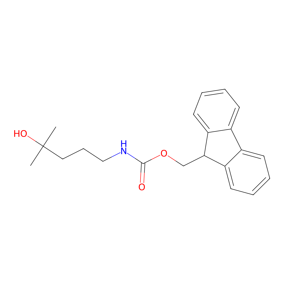 (9H-fluoren-9-yl)methyl N-(4-hydroxy-4-methylpentyl)carbamate molecular structure, CAS 2764001-74-1