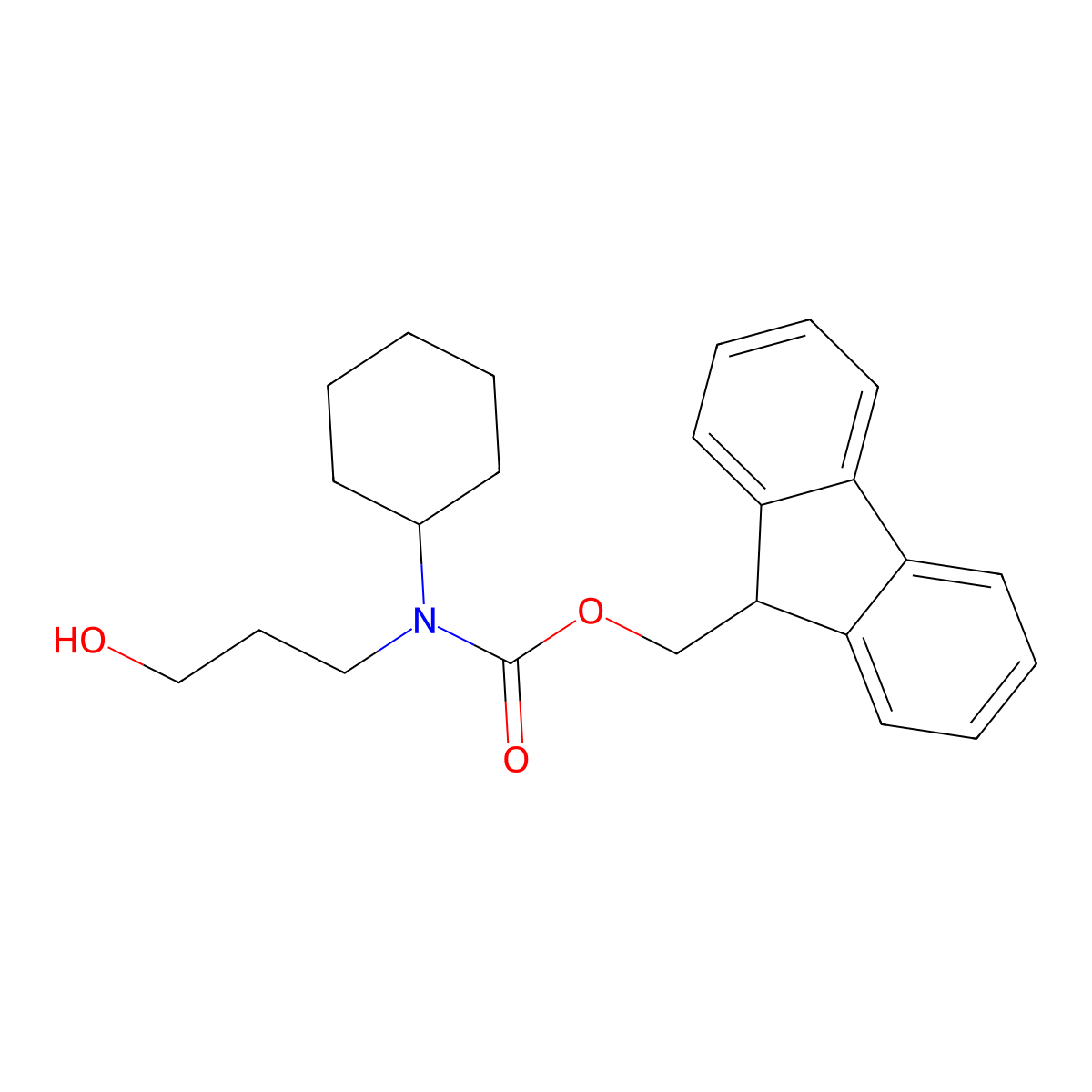 (9H-fluoren-9-yl)methyl N-cyclohexyl-N-(3-hydroxypropyl)carbamate molecular structure, CAS 2764001-76-3