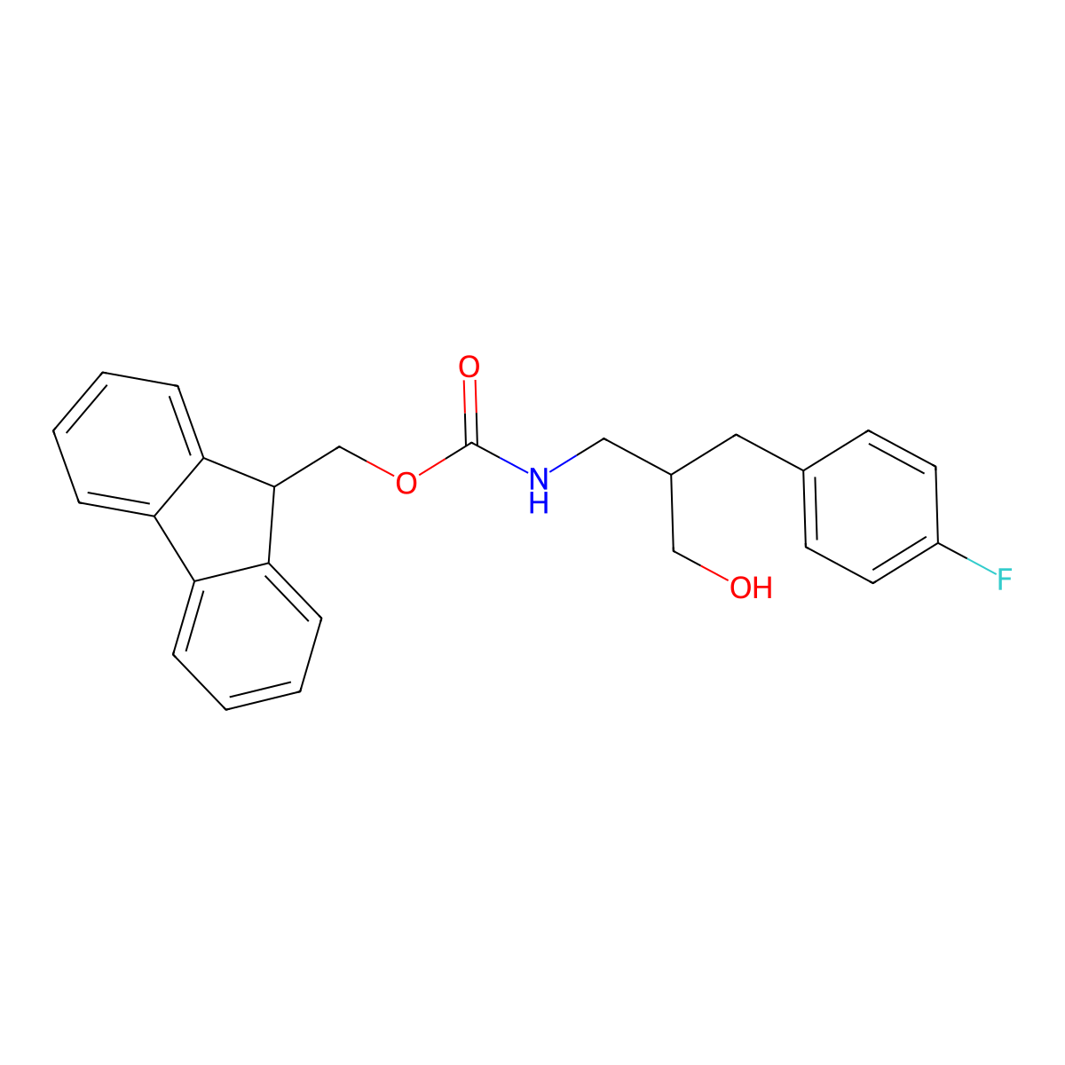 (9H-fluoren-9-yl)methyl N-{2-[(4-fluorophenyl)methyl]-3-hydroxypropyl}carbamate molecular structure, CAS 2764001-86-5