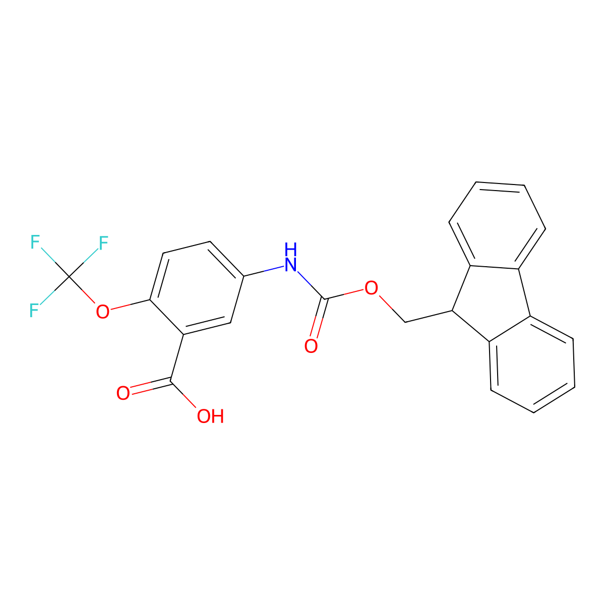 5-({[(9H-fluoren-9-yl)methoxy]carbonyl}amino)-2-(trifluoromethoxy)benzoic acid molecular structure, CAS 2764001-93-4