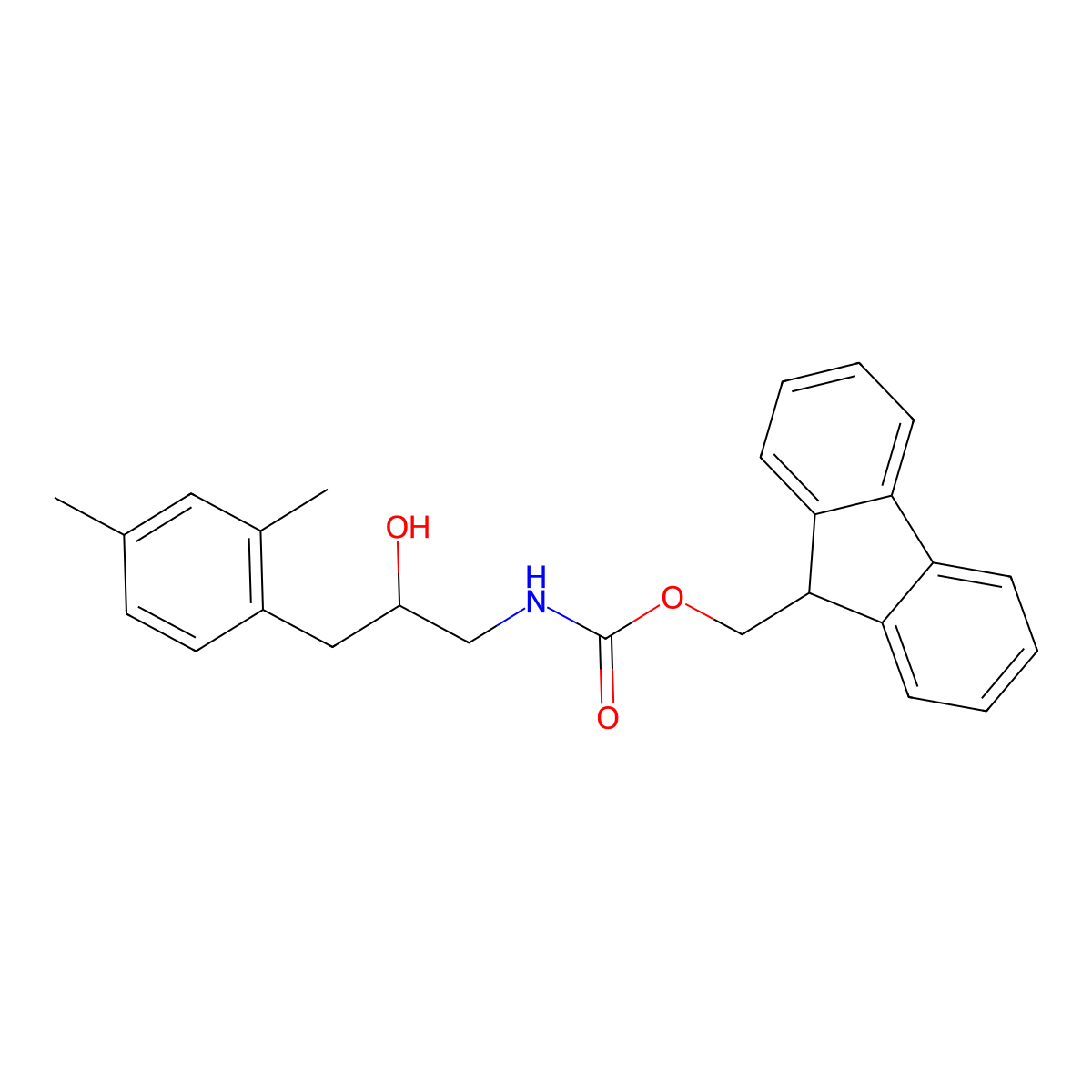 (9H-fluoren-9-yl)methyl N-[3-(2,4-dimethylphenyl)-2-hydroxypropyl]carbamate molecular structure, CAS 2764001-94-5