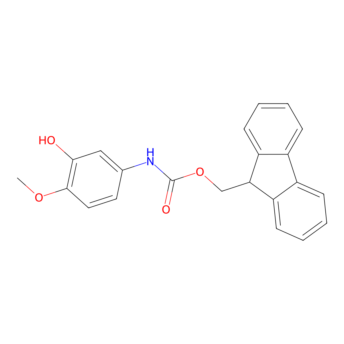 (9H-fluoren-9-yl)methyl N-(3-hydroxy-4-methoxyphenyl)carbamate molecular structure, CAS 2764001-96-7