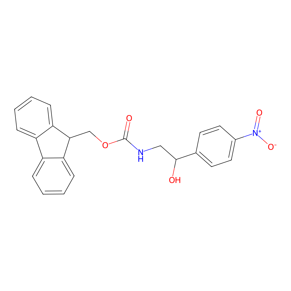 (9H-fluoren-9-yl)methyl N-[2-hydroxy-2-(4-nitrophenyl)ethyl]carbamate molecular structure, CAS 2764002-04-0