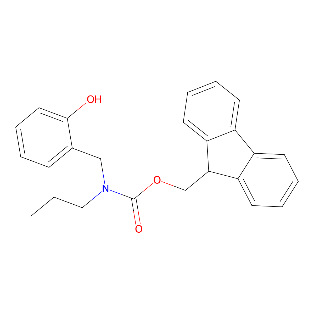 (9H-fluoren-9-yl)methyl N-[(2-hydroxyphenyl)methyl]-N-propylcarbamate molecular structure, CAS 2764002-07-3