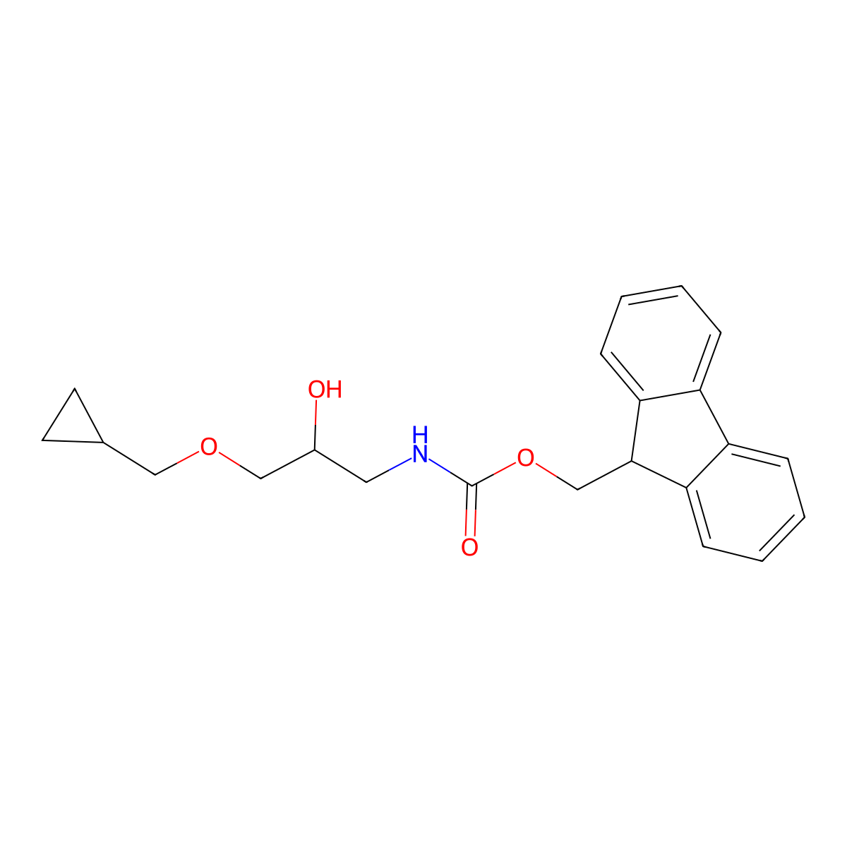 (9H-fluoren-9-yl)methyl N-[3-(cyclopropylmethoxy)-2-hydroxypropyl]carbamate molecular structure, CAS 2764002-11-9
