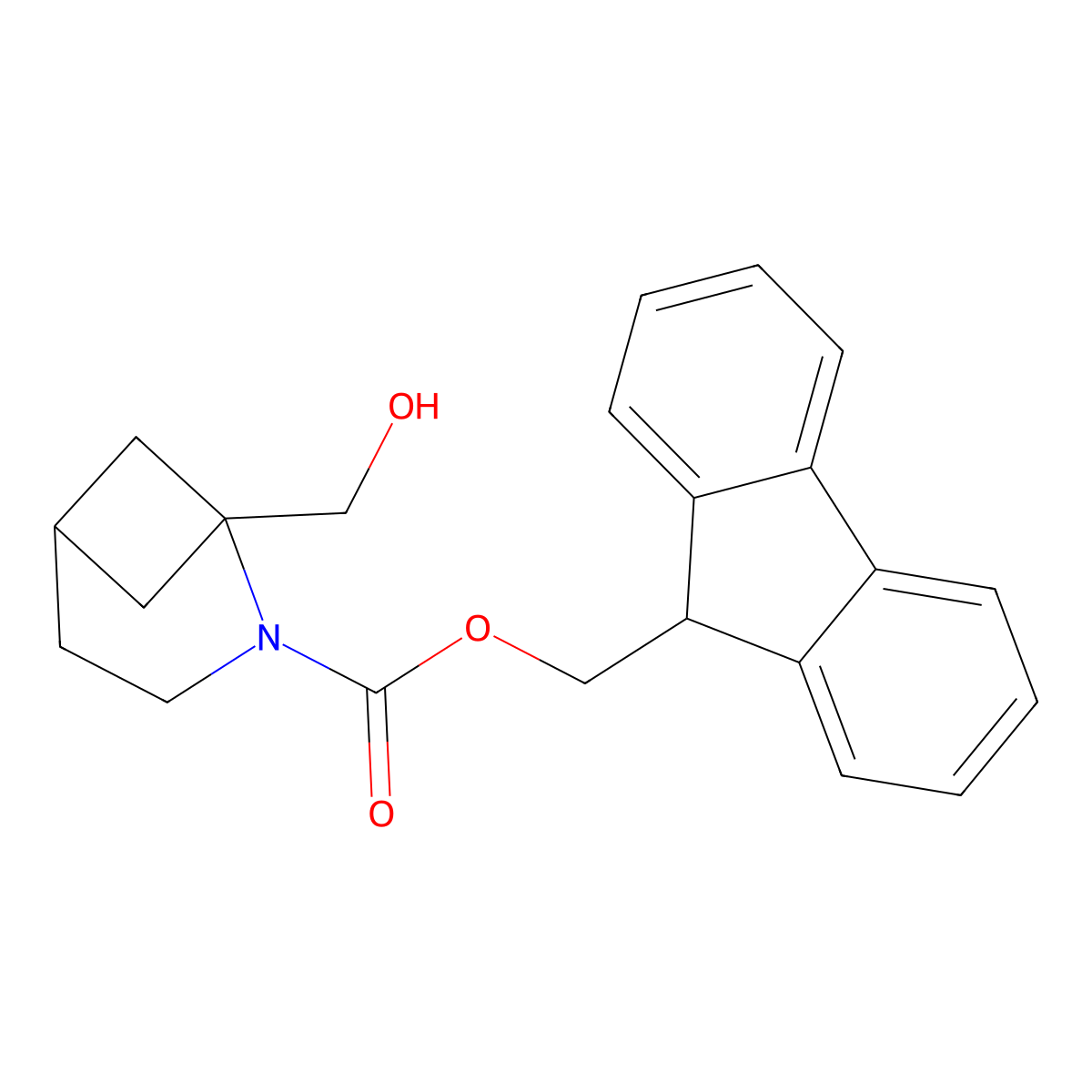 (9H-fluoren-9-yl)methyl 1-(hydroxymethyl)-2-azabicyclo[3.1.1]heptane-2-carboxylate molecular structure, CAS 2764002-14-2
