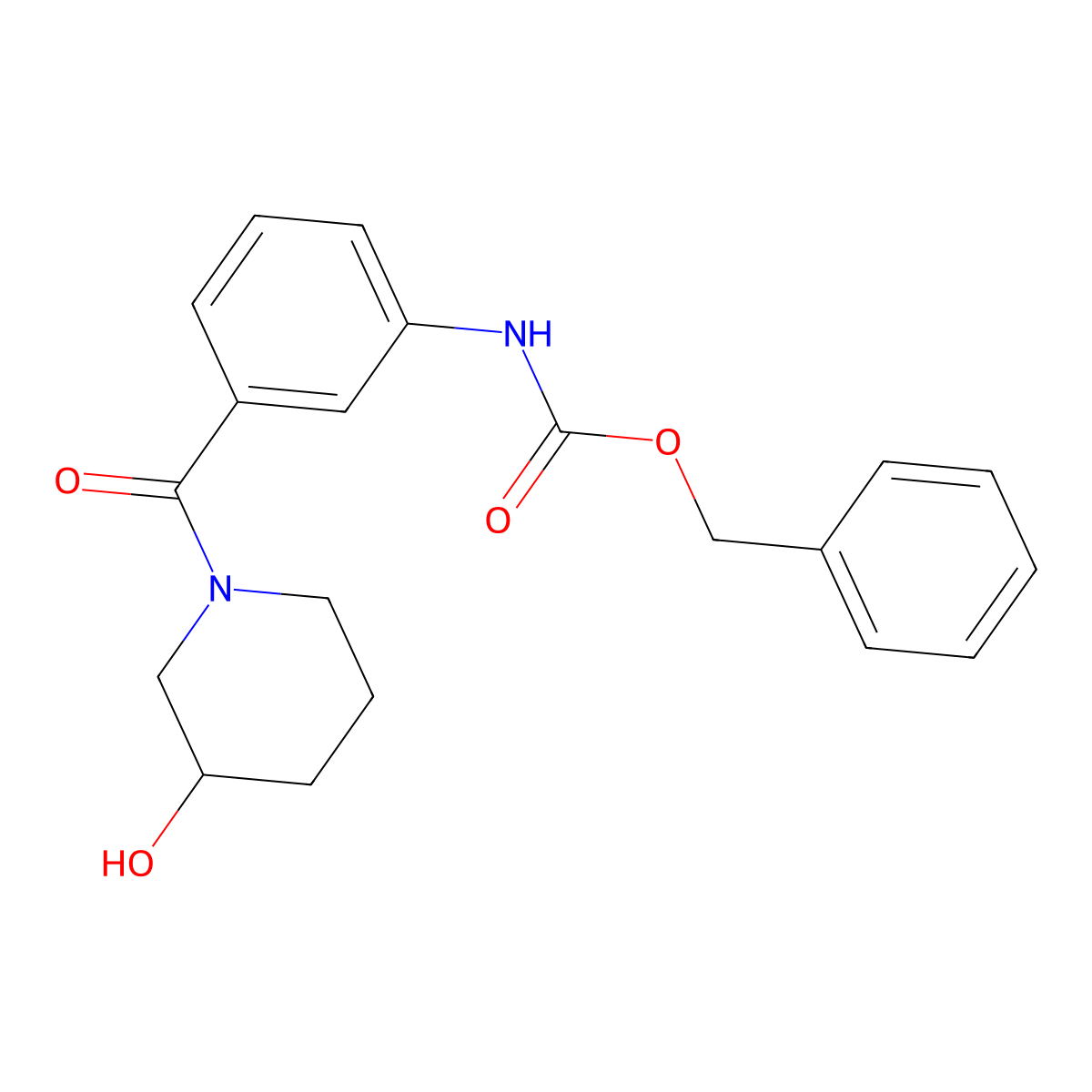 benzyl N-[3-(3-hydroxypiperidine-1-carbonyl)phenyl]carbamate molecular structure, CAS 2764002-15-3