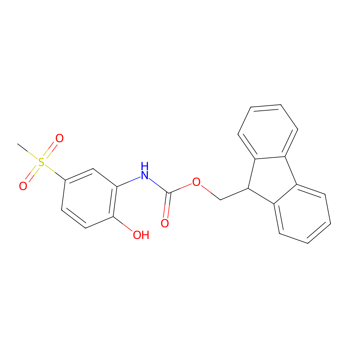 (9H-fluoren-9-yl)methyl N-(2-hydroxy-5-methanesulfonylphenyl)carbamate molecular structure, CAS 2764002-20-0