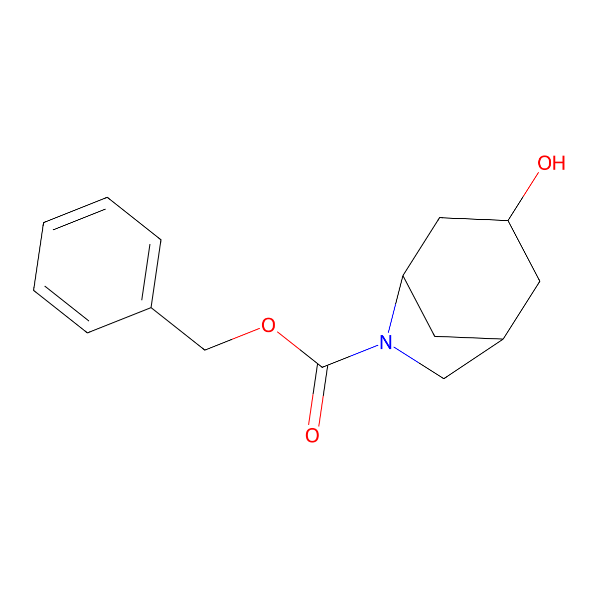 rac-benzyl (1R,3S,5S)-3-hydroxy-6-azabicyclo[3.2.1]octane-6-carboxylate molecular structure, CAS 2764002-22-2