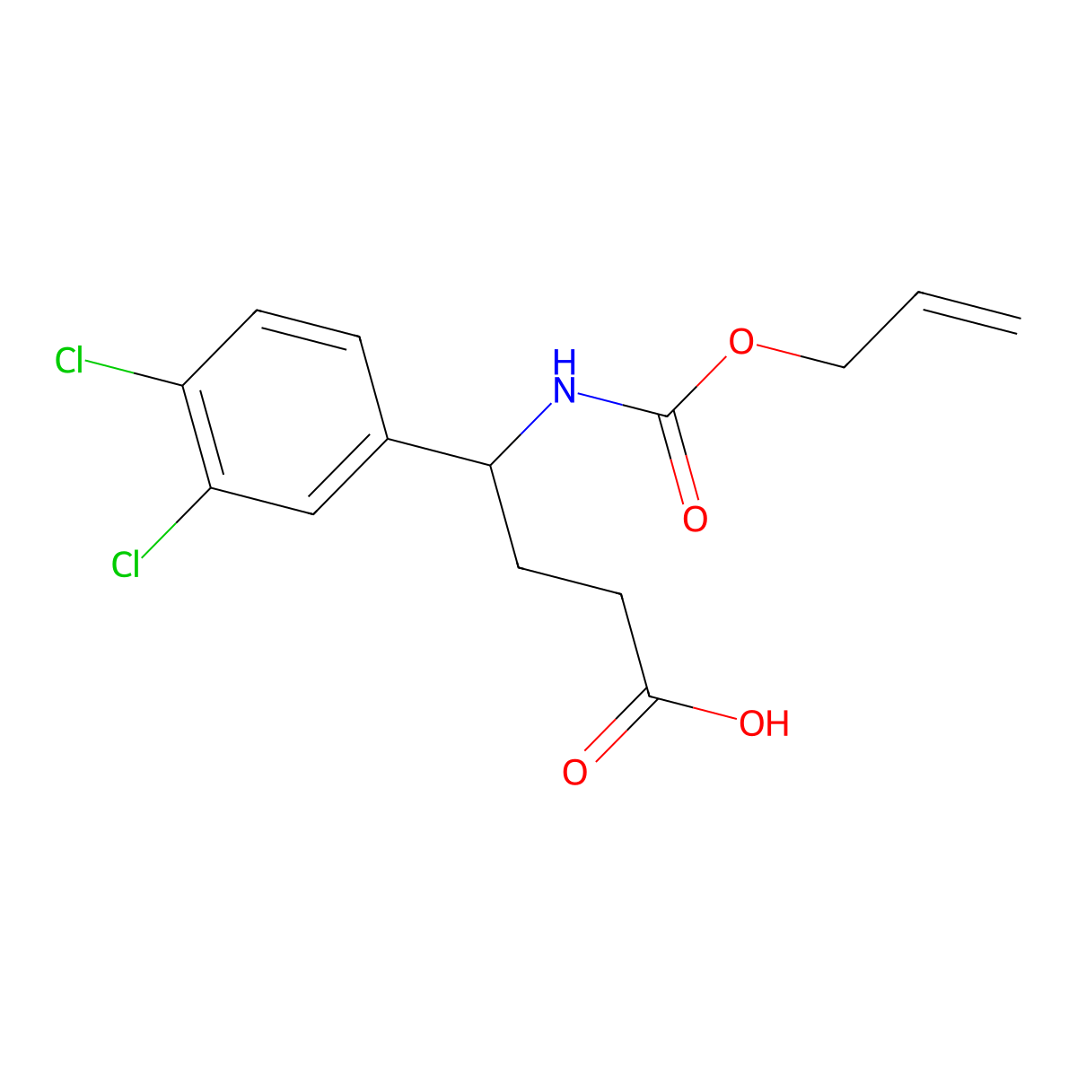4-(3,4-Dichlorophenyl)-4-{[(prop-2-en-1-yloxy)carbonyl]amino}butanoic acid molecular structure, CAS 2764002-31-3