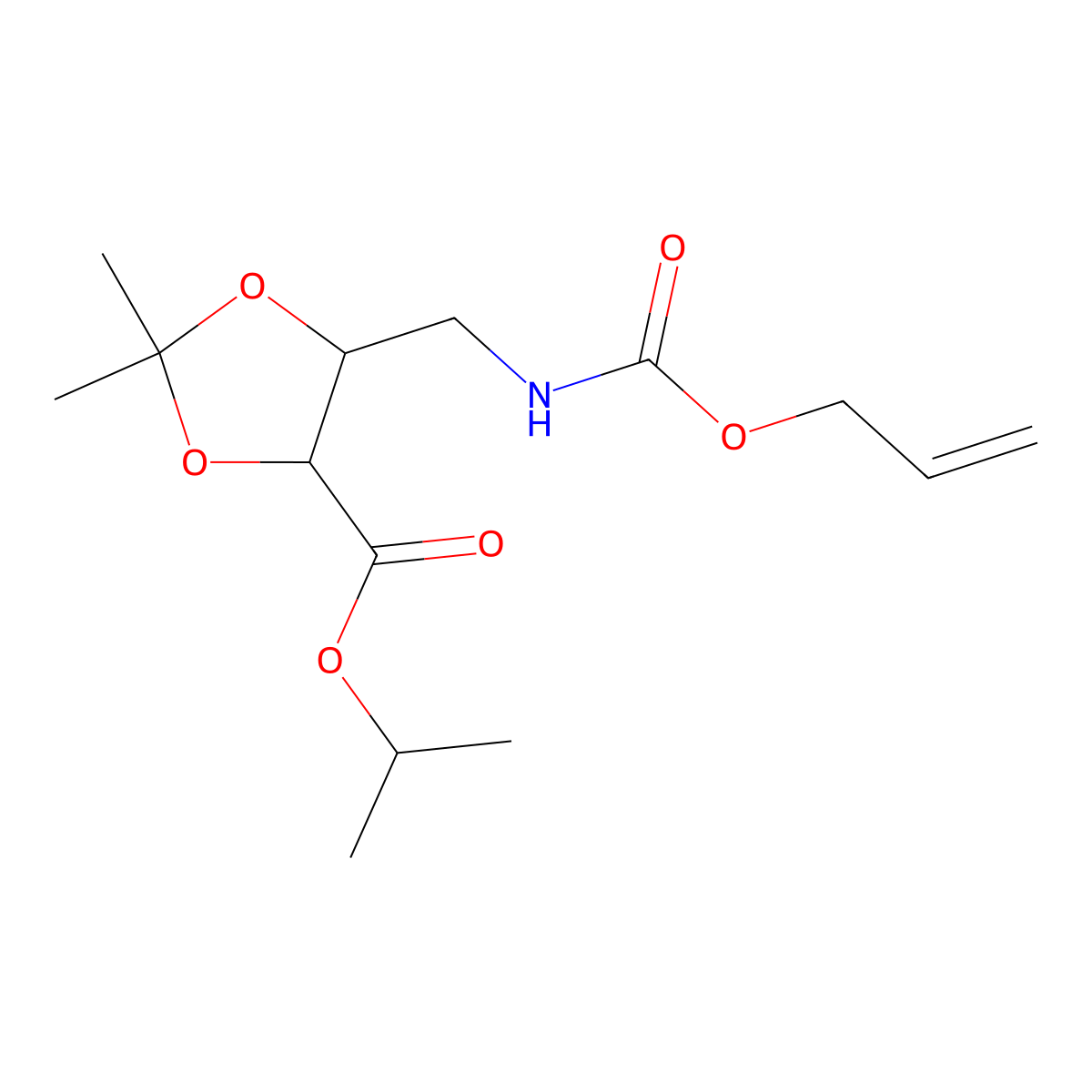 rac-propan-2-yl (4R,5S)-2,2-dimethyl-5-({[(prop-2-en-1-yloxy)carbonyl]amino}methyl)-1,3-dioxolane-4-carboxylate molecular structure, CAS 2764002-35-7