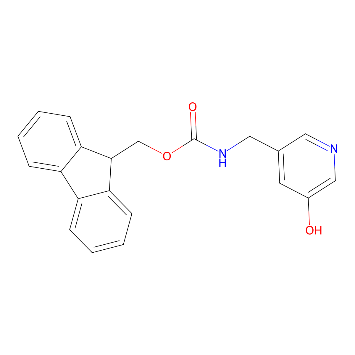 (9H-fluoren-9-yl)methyl N-[(5-hydroxypyridin-3-yl)methyl]carbamate molecular structure, CAS 2764002-44-8