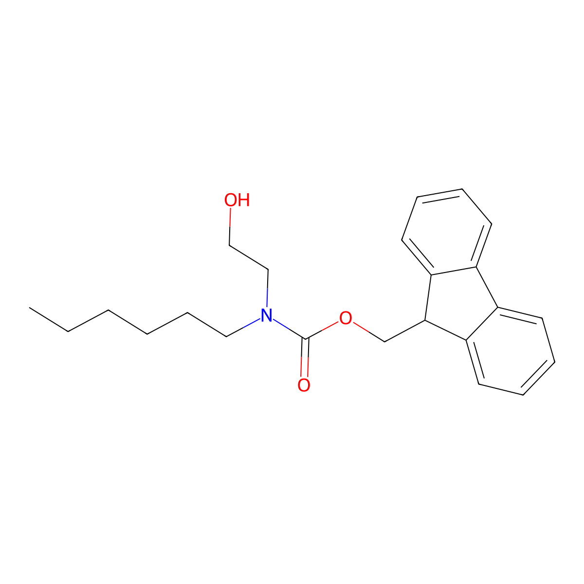 (9H-fluoren-9-yl)methyl N-hexyl-N-(2-hydroxyethyl)carbamate molecular structure, CAS 2764002-50-6
