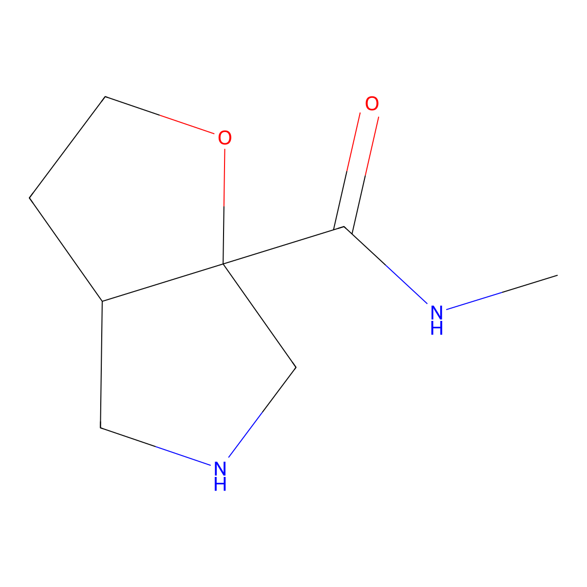 rac-(3aR,6aR)-N-methyl-hexahydro-2H-furo[2,3-c]pyrrole-6a-carboxamide molecular structure, CAS 2764002-56-2