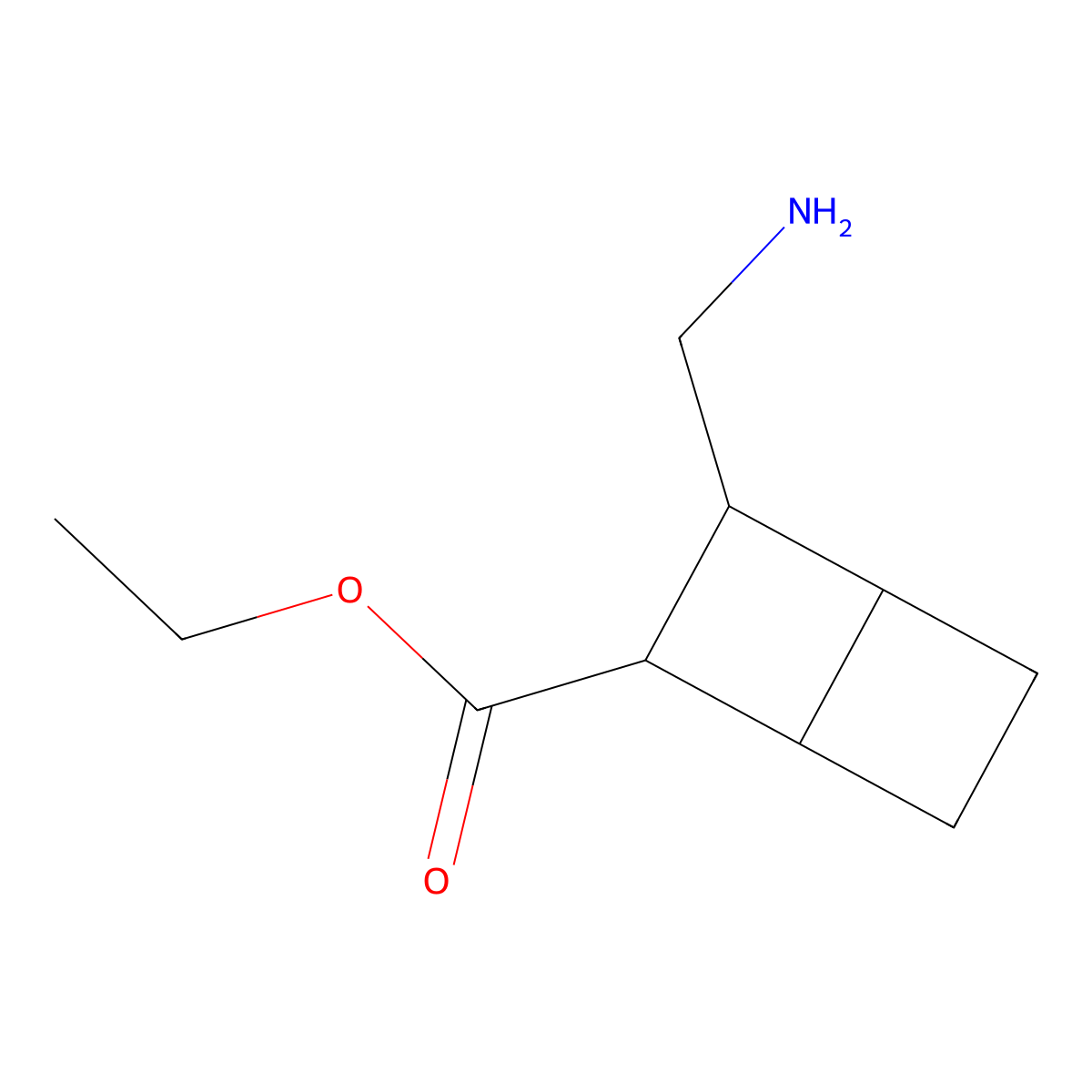 ethyl (1R,2S,3R,4S)-3-(aminomethyl)bicyclo[2.2.0]hexane-2-carboxylate molecular structure, CAS 2764002-59-5