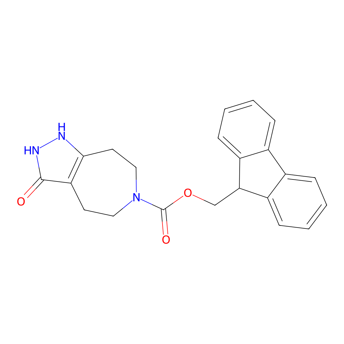 (9H-fluoren-9-yl)methyl 3-hydroxy-1H,4H,5H,6H,7H,8H-pyrazolo[3,4-d]azepine-6-carboxylate molecular structure, CAS 2764002-61-9