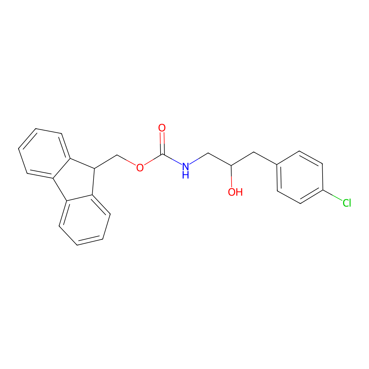 (9H-fluoren-9-yl)methyl N-[3-(4-chlorophenyl)-2-hydroxypropyl]carbamate molecular structure, CAS 2764002-62-0