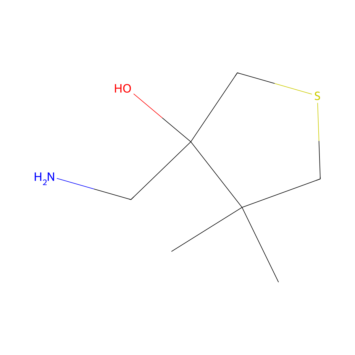 3-(Aminomethyl)-4,4-dimethylthiolan-3-ol molecular structure, CAS 2764002-85-7