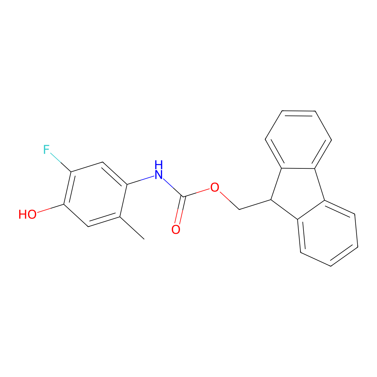(9H-fluoren-9-yl)methyl N-(5-fluoro-4-hydroxy-2-methylphenyl)carbamate molecular structure, CAS 2764003-14-5