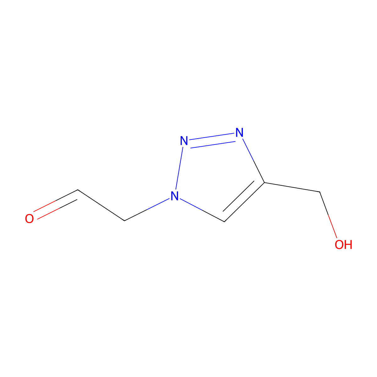 2-[4-(hydroxymethyl)-1H-1,2,3-triazol-1-yl]acetaldehyde molecular structure, CAS 2764003-23-6