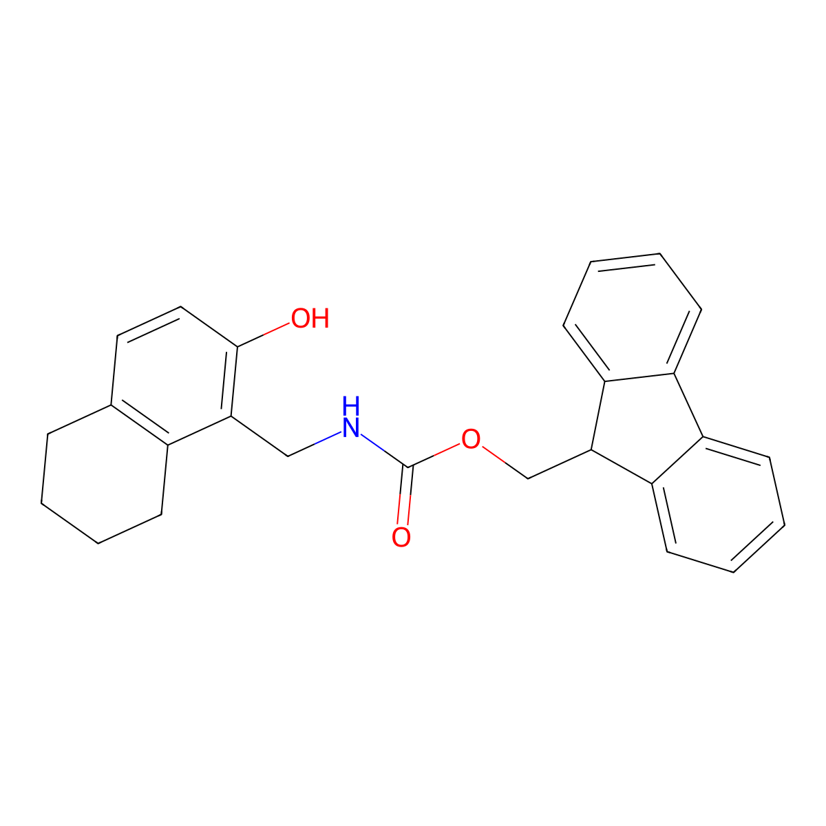 (9H-fluoren-9-yl)methyl N-[(2-hydroxy-5,6,7,8-tetrahydronaphthalen-1-yl)methyl]carbamate molecular structure, CAS 2764003-42-9