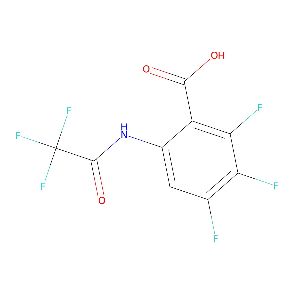 2,3,4-Trifluoro-6-(2,2,2-trifluoroacetamido)benzoic acid molecular structure, CAS 2764003-55-4