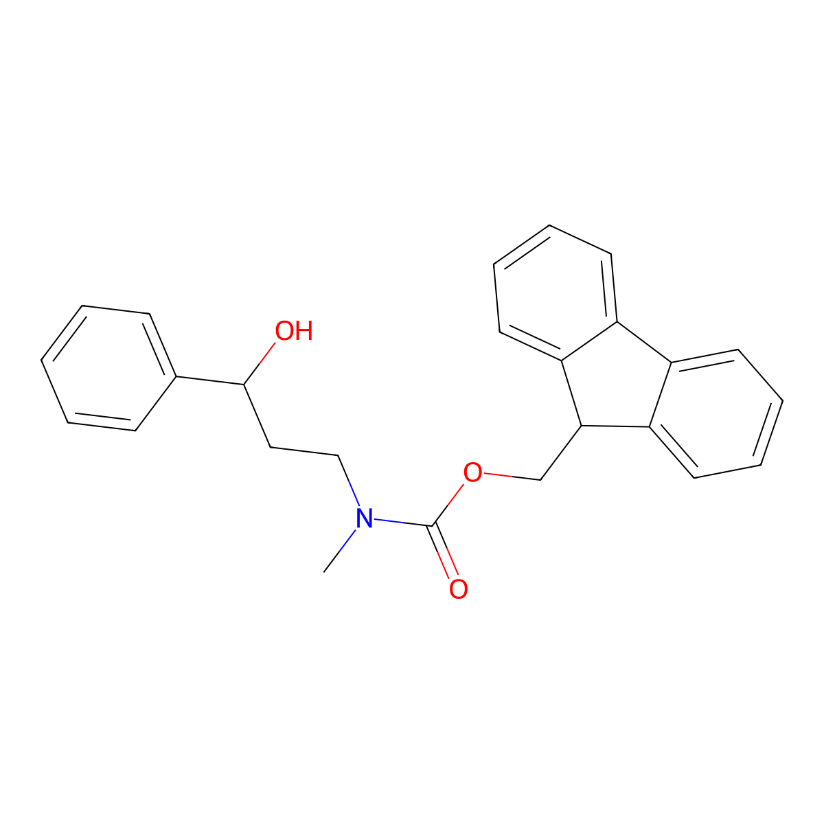 (9H-fluoren-9-yl)methyl N-(3-hydroxy-3-phenylpropyl)-N-methylcarbamate molecular structure, CAS 2764003-61-2