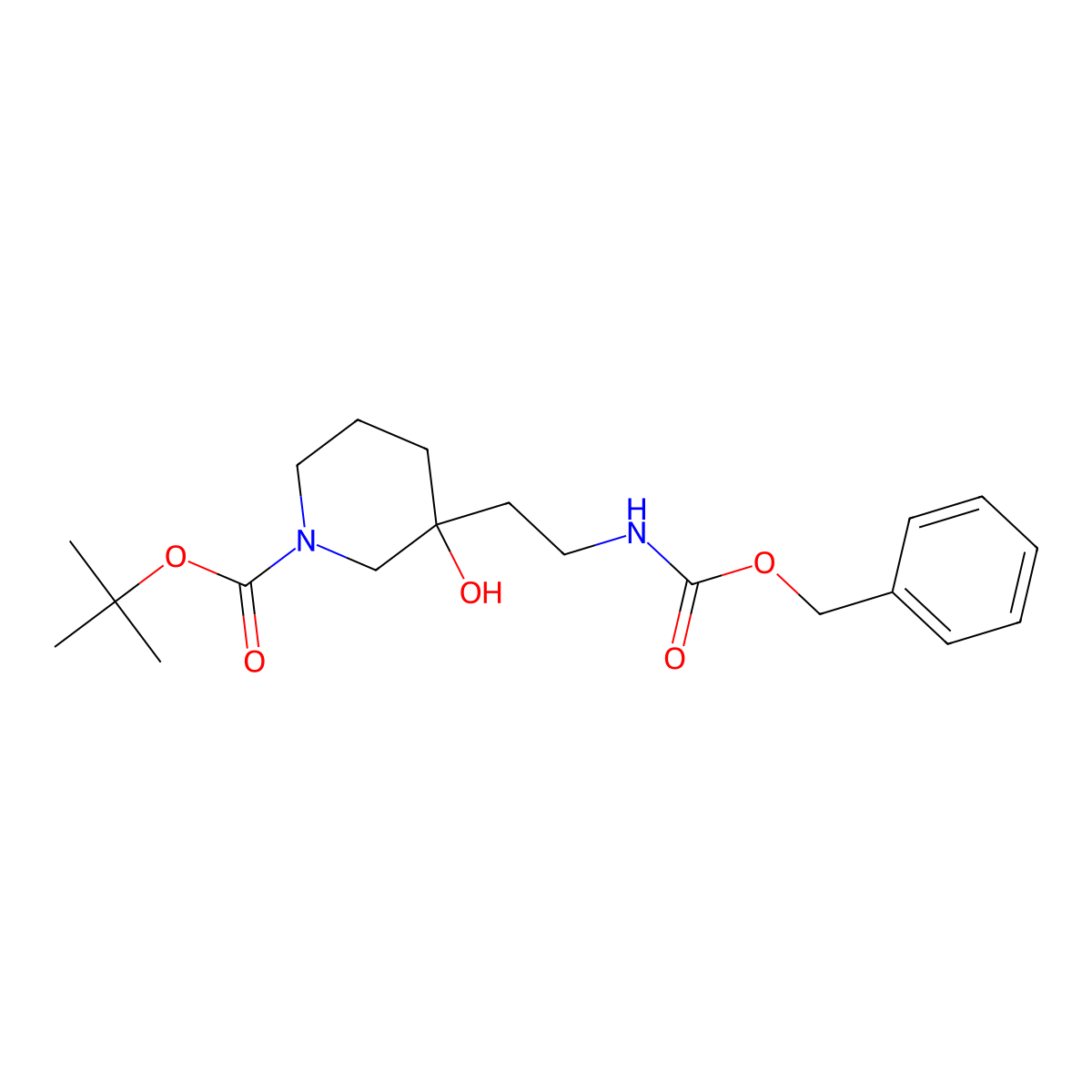 Tert-butyl 3-(2-{[(benzyloxy)carbonyl]amino}ethyl)-3-hydroxypiperidine-1-carboxylate molecular structure, CAS 2764003-71-4