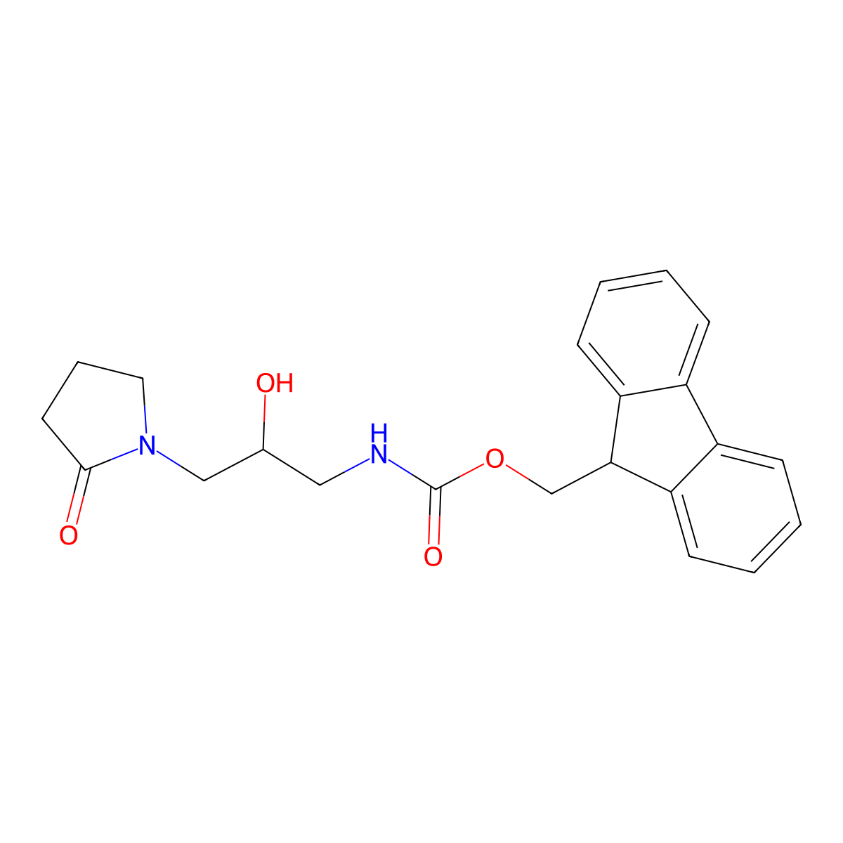 (9H-fluoren-9-yl)methyl N-[2-hydroxy-3-(2-oxopyrrolidin-1-yl)propyl]carbamate molecular structure, CAS 2764003-80-5