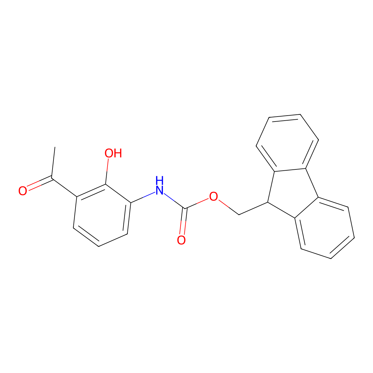 (9H-fluoren-9-yl)methyl N-(3-acetyl-2-hydroxyphenyl)carbamate molecular structure, CAS 2764003-99-6