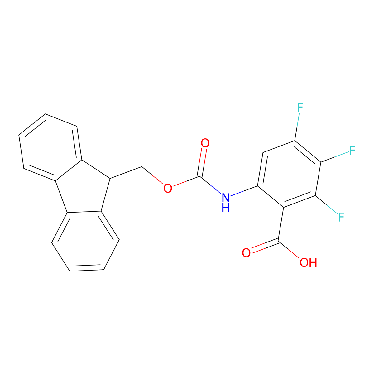 6-({[(9H-fluoren-9-yl)methoxy]carbonyl}amino)-2,3,4-trifluorobenzoic acid molecular structure, CAS 2764004-00-2