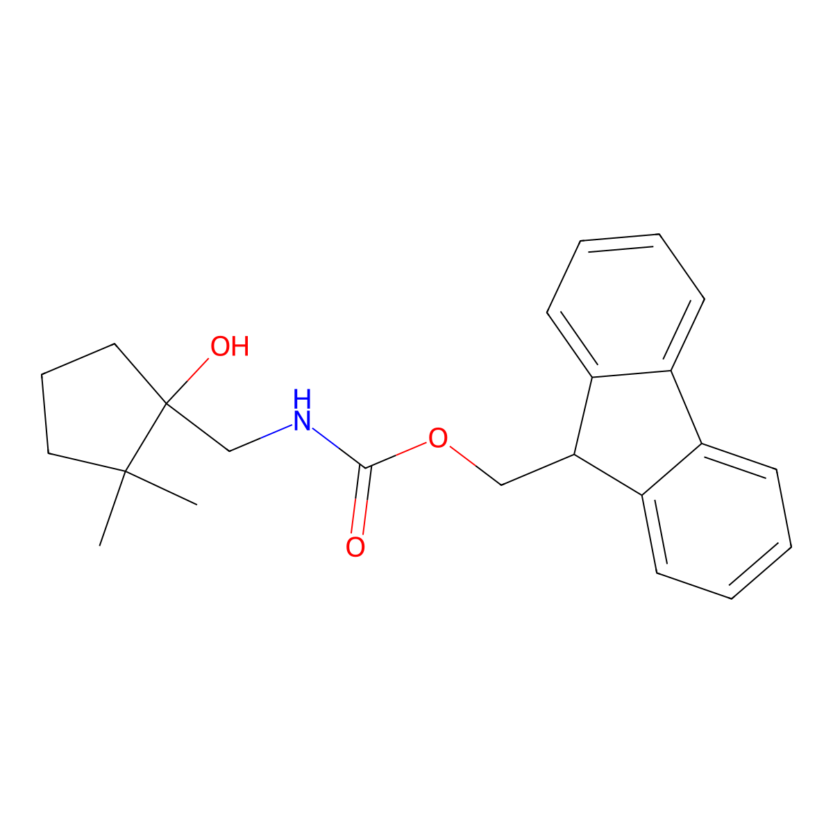(9H-fluoren-9-yl)methyl N-[(1-hydroxy-2,2-dimethylcyclopentyl)methyl]carbamate molecular structure, CAS 2764004-04-6