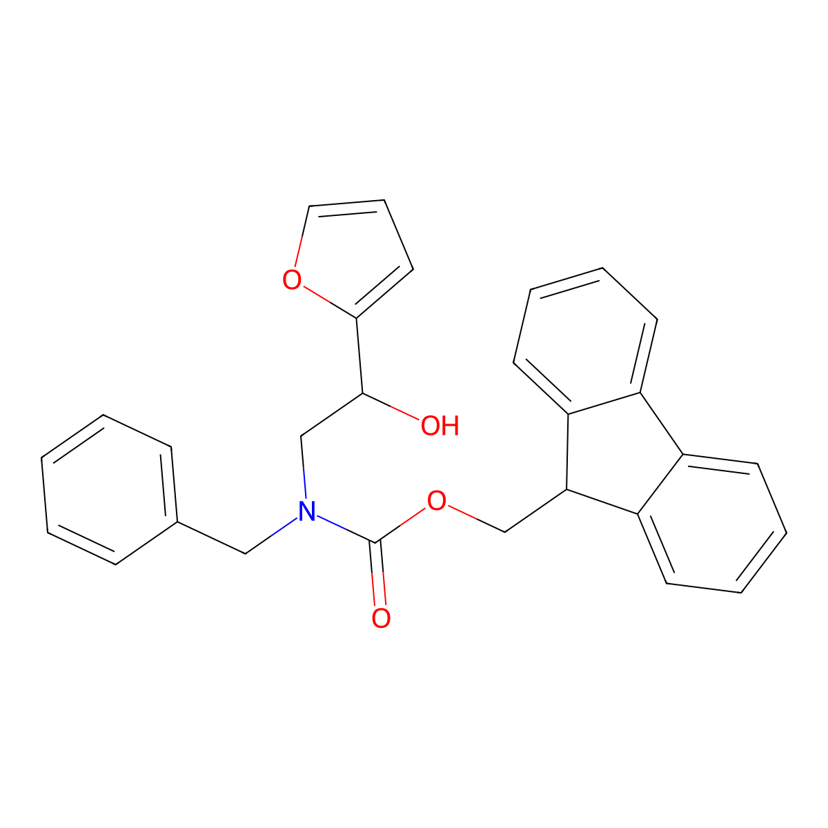 (9H-fluoren-9-yl)methyl N-benzyl-N-[2-(furan-2-yl)-2-hydroxyethyl]carbamate molecular structure, CAS 2764004-06-8