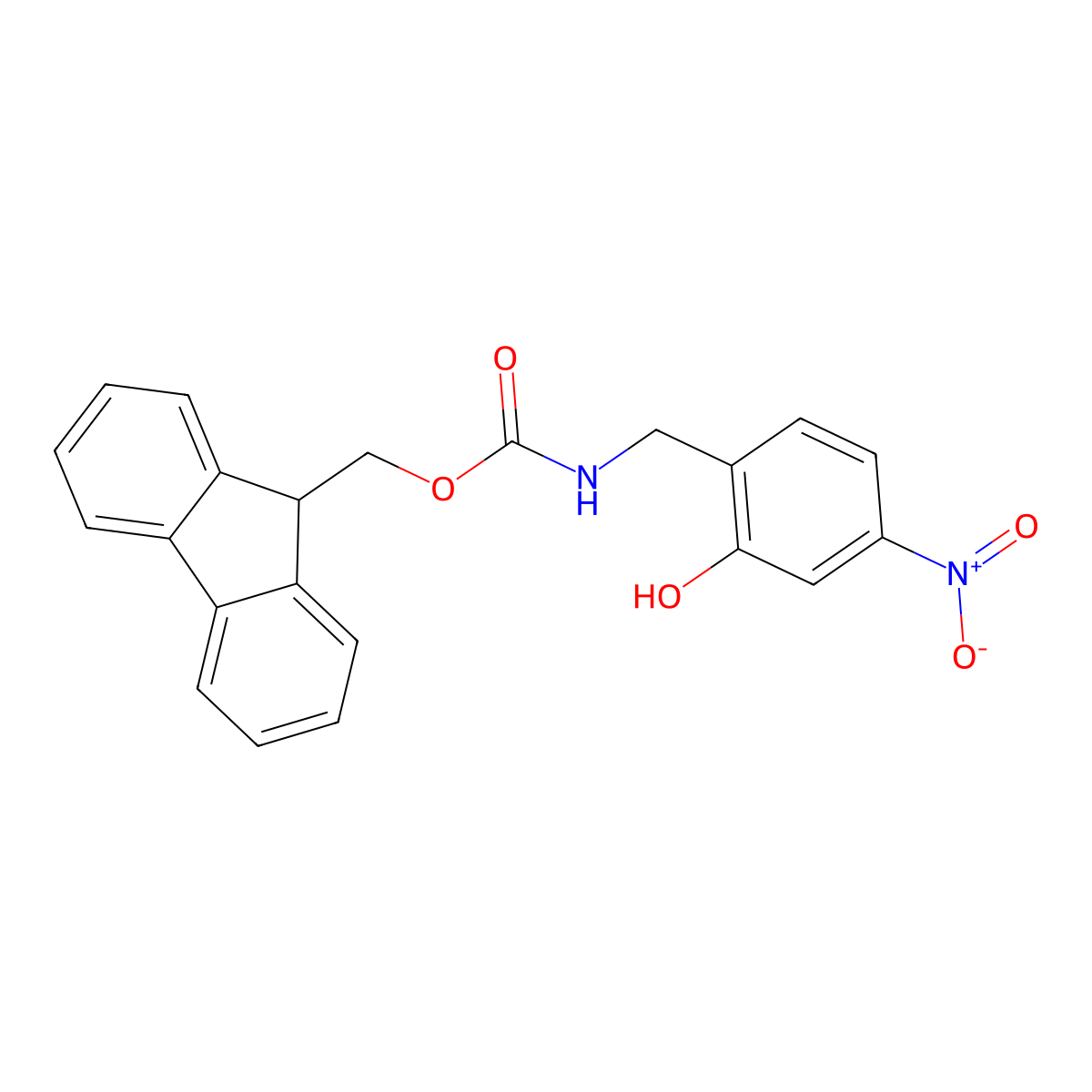 (9H-fluoren-9-yl)methyl N-[(2-hydroxy-4-nitrophenyl)methyl]carbamate molecular structure, CAS 2764004-09-1