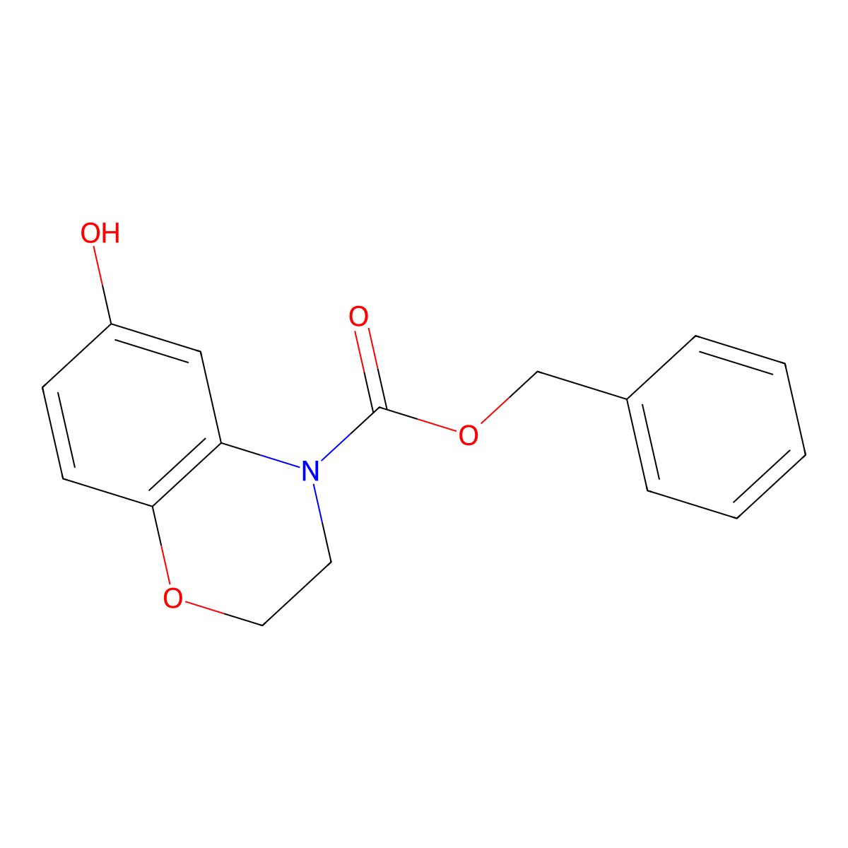 benzyl 6-hydroxy-3,4-dihydro-2H-1,4-benzoxazine-4-carboxylate molecular structure, CAS 2764004-17-1