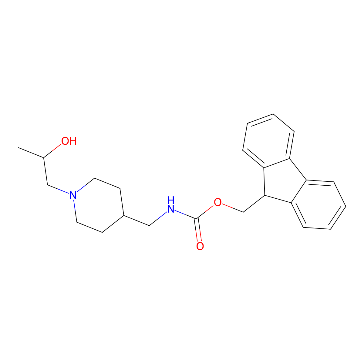 (9H-fluoren-9-yl)methyl N-{[1-(2-hydroxypropyl)piperidin-4-yl]methyl}carbamate molecular structure, CAS 2764004-21-7