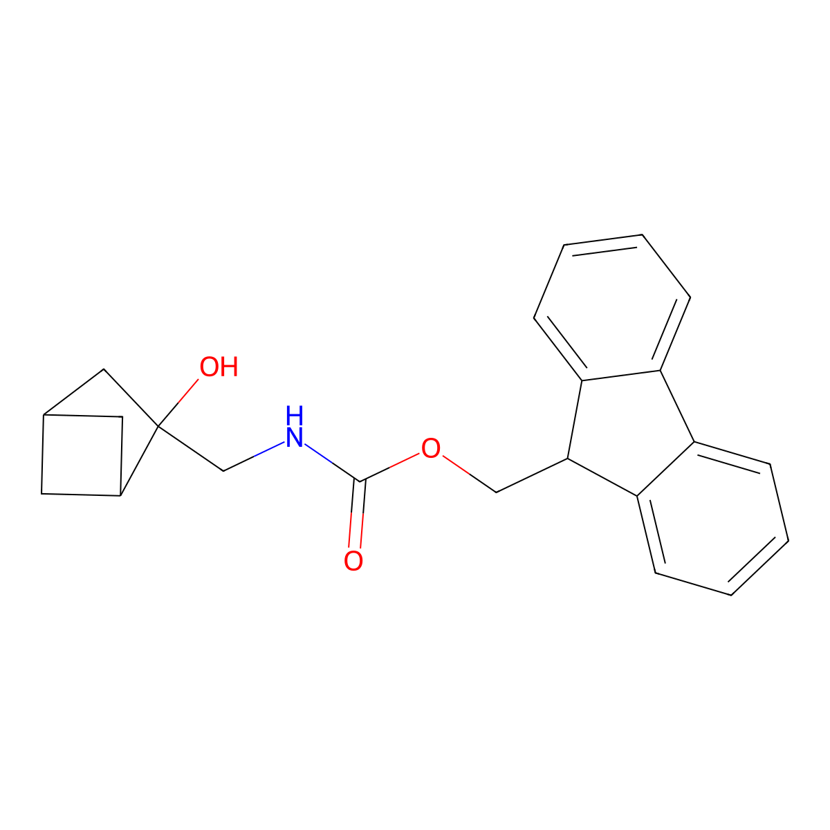 (9H-fluoren-9-yl)methyl N-({2-hydroxybicyclo[2.1.1]hexan-2-yl}methyl)carbamate molecular structure, CAS 2764004-28-4