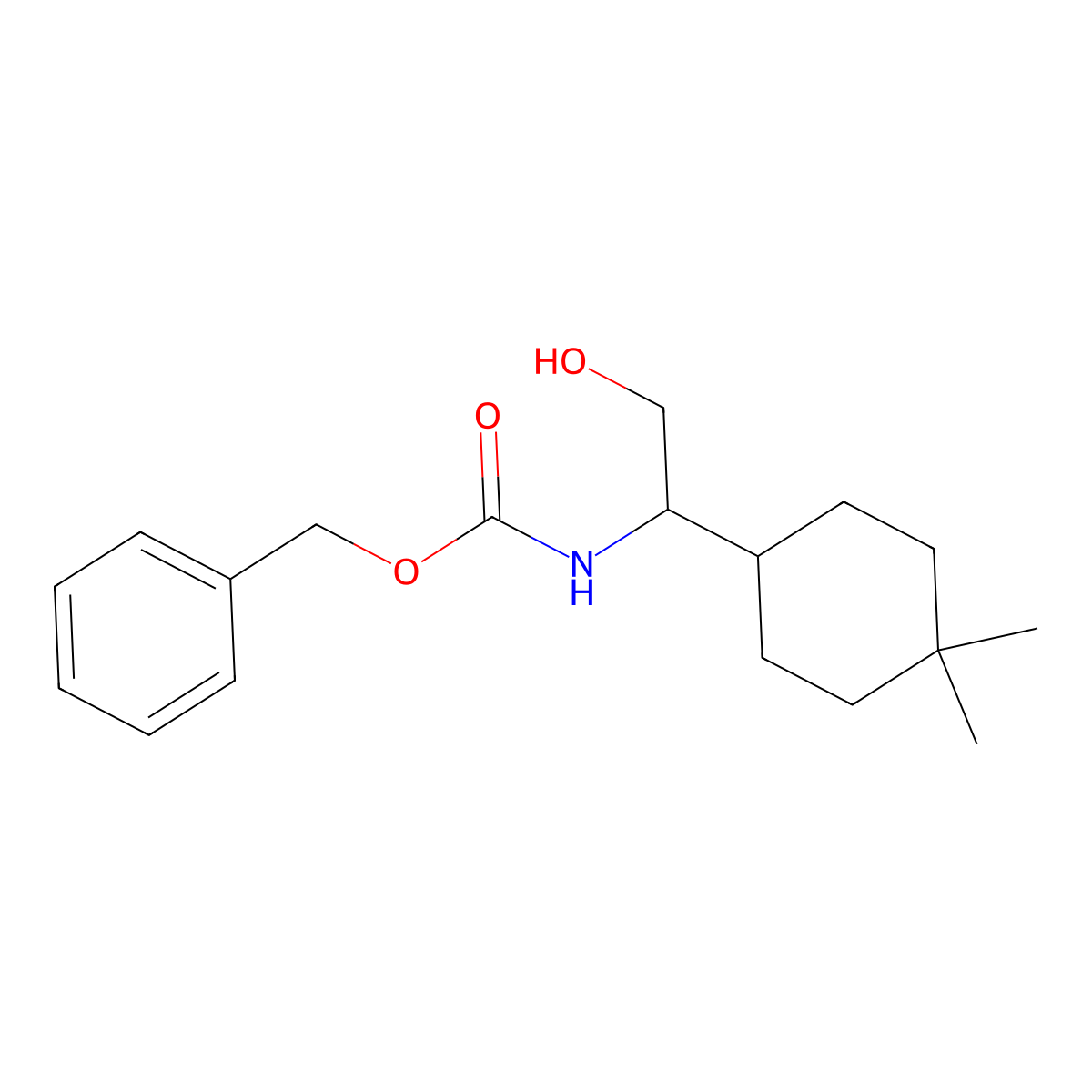 benzyl N-[1-(4,4-dimethylcyclohexyl)-2-hydroxyethyl]carbamate molecular structure, CAS 2764004-38-6