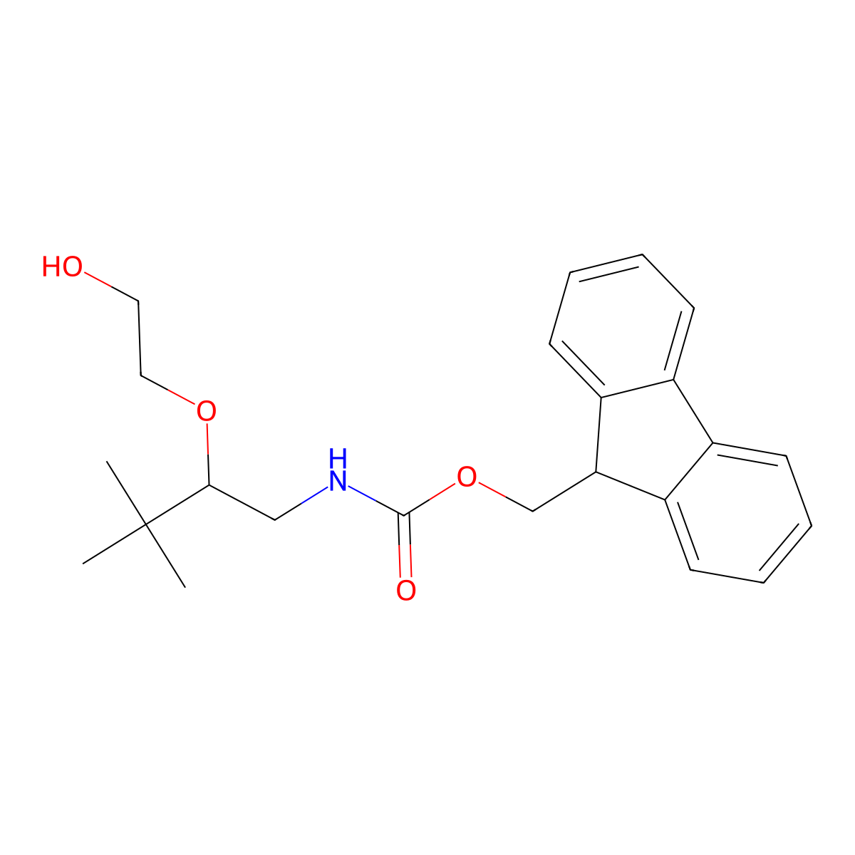 (9H-fluoren-9-yl)methyl N-[2-(2-hydroxyethoxy)-3,3-dimethylbutyl]carbamate molecular structure, CAS 2764004-46-6