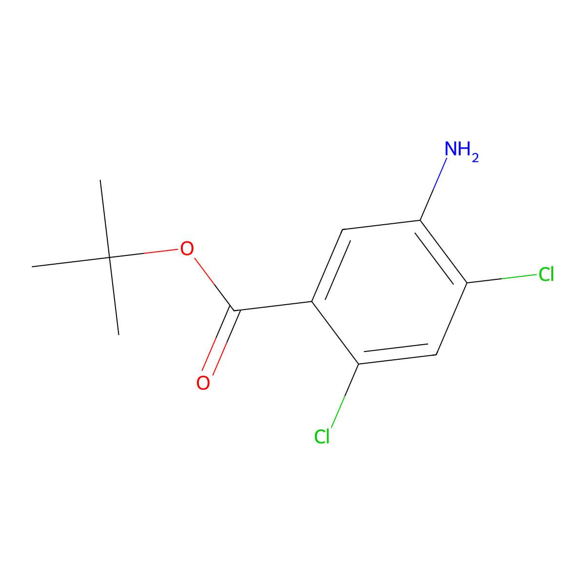 Tert-butyl 5-amino-2,4-dichlorobenzoate molecular structure, CAS 2764004-48-8