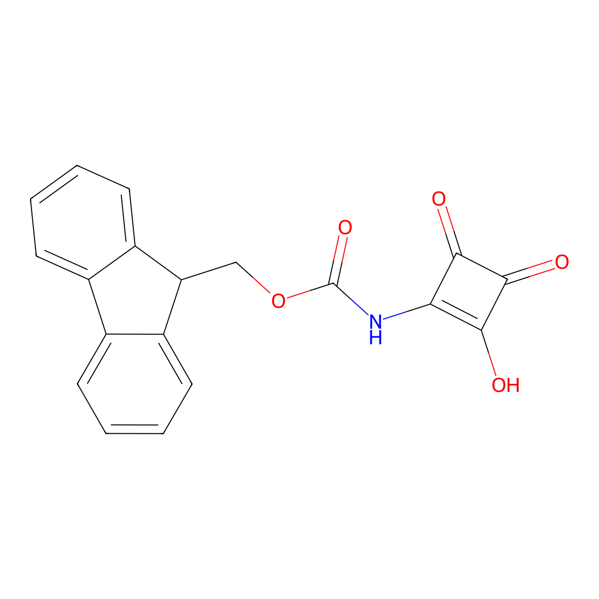 (9H-fluoren-9-yl)methyl N-(2-hydroxy-3,4-dioxocyclobut-1-en-1-yl)carbamate molecular structure, CAS 2764004-49-9