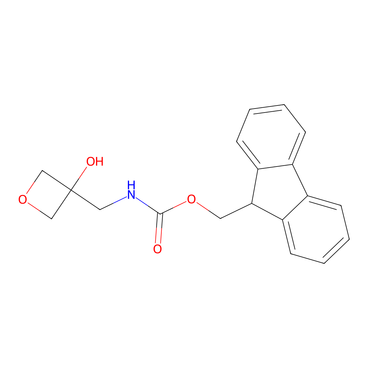 (9H-fluoren-9-yl)methyl N-[(3-hydroxyoxetan-3-yl)methyl]carbamate molecular structure, CAS 2764004-56-8