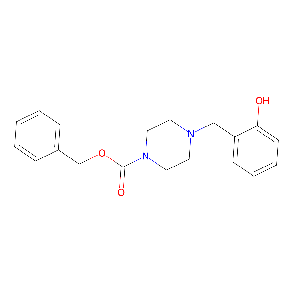 Benzyl 4-[(2-hydroxyphenyl)methyl]piperazine-1-carboxylate molecular structure, CAS 2764004-60-4