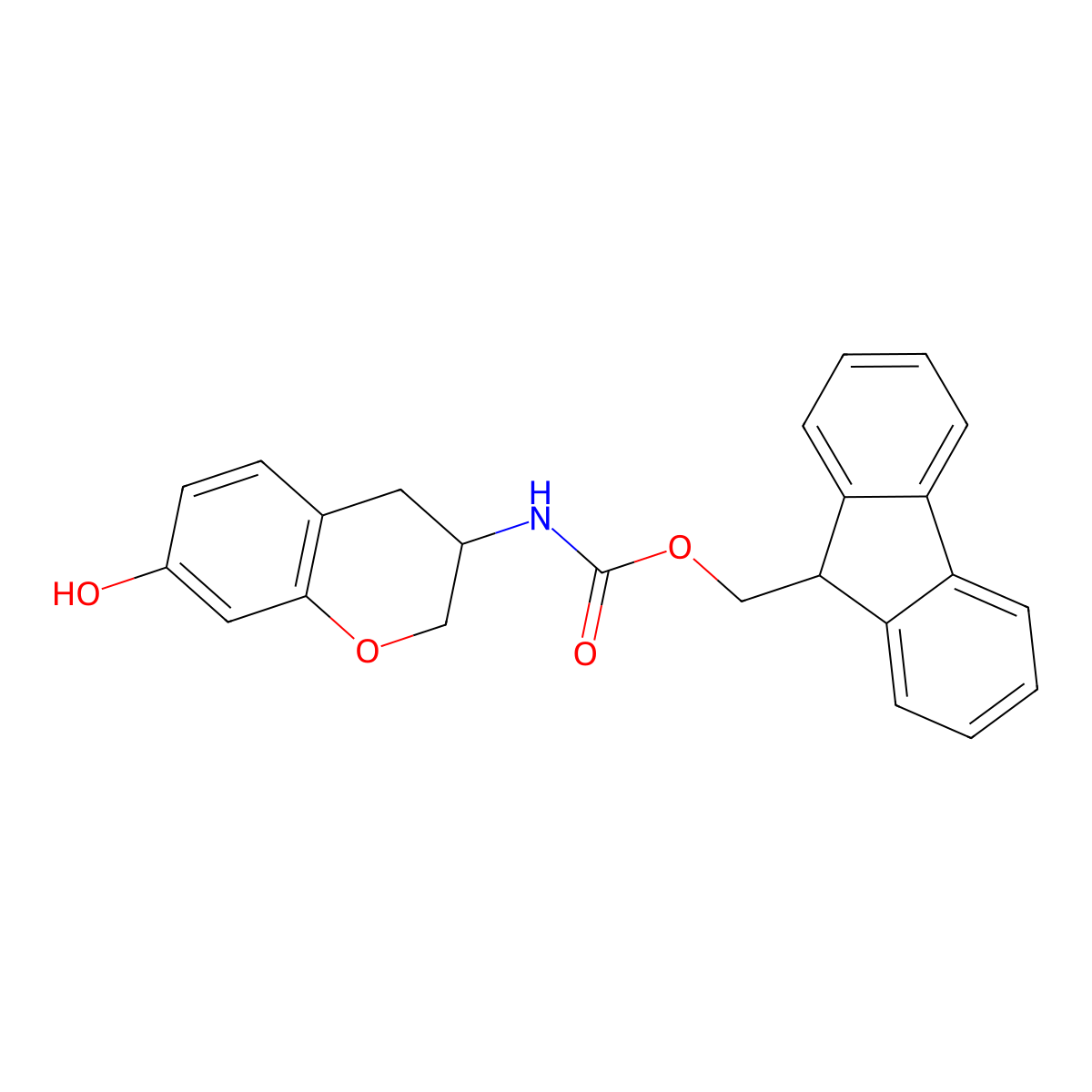(9H-fluoren-9-yl)methyl N-(7-hydroxy-3,4-dihydro-2H-1-benzopyran-3-yl)carbamate molecular structure, CAS 2764004-62-6