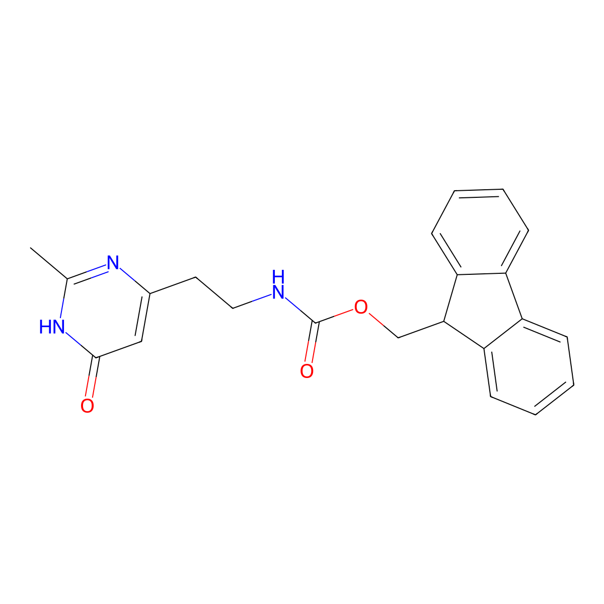 (9H-fluoren-9-yl)methyl N-[2-(6-hydroxy-2-methylpyrimidin-4-yl)ethyl]carbamate molecular structure, CAS 2764004-66-0