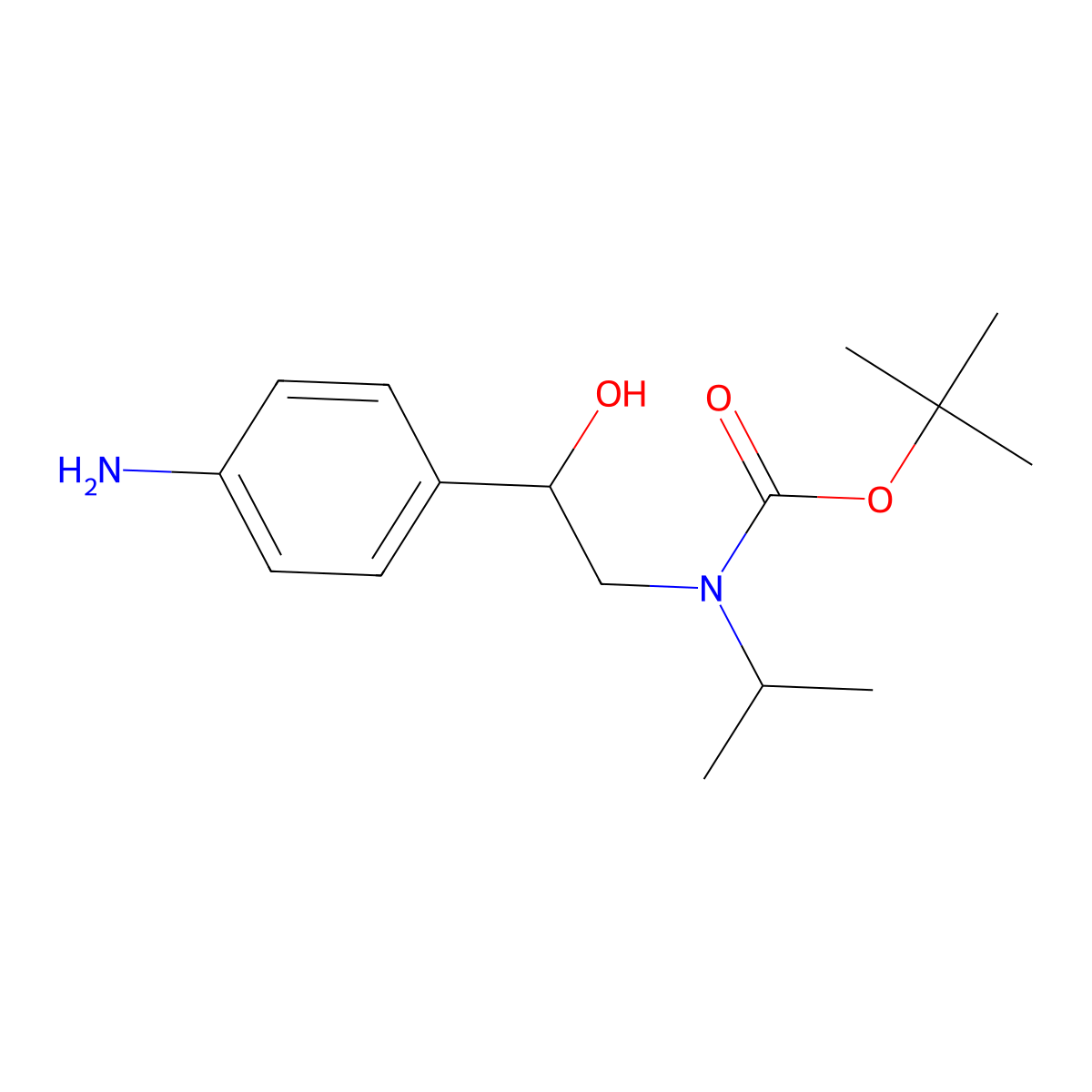 tert-butyl N-[2-(4-aminophenyl)-2-hydroxyethyl]-N-(propan-2-yl)carbamate molecular structure, CAS 2764004-76-2