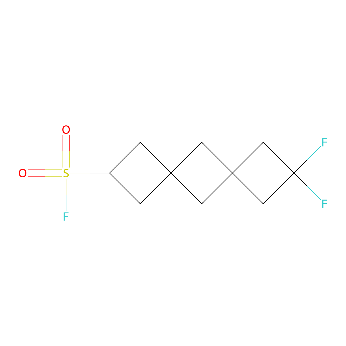 8,8-Difluorodispiro[3.1.3^{6}.1^{4}]decane-2-sulfonyl fluoride molecular structure, CAS 2764004-79-5